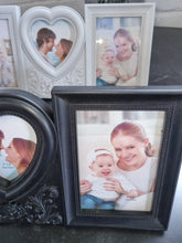 Load image into Gallery viewer, White Photo Picture Frame With 3 Windows And Heart Filigree Detail 40x18x2cm