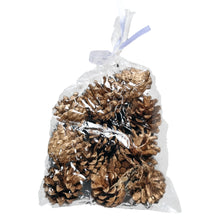 Load image into Gallery viewer, Pack Of 12 Gold Christmas Pine Cones For Decoration Or Craft