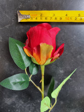 Load image into Gallery viewer, One Dozen Red Silk Rose Bouquet 12 Single Stem Artificial Flowers Celia Roses Home Decor