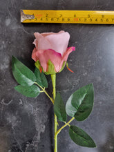Load image into Gallery viewer, One Dozen Silk Rose Bouquet 12 Single Stem Artificial Flowers Celia Roses in Dusky Pink Home Decor