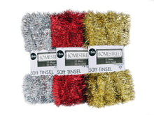 Load image into Gallery viewer, Very Long Silver Christmas Tinsel, 50 Foot 15 Meter Xmas Holiday Home Office Decoration