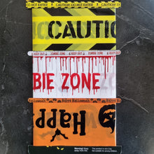 Load image into Gallery viewer, 3 Pack Fright Tape Happy Halloween Caution Do Not Enter Zombie Zone Keep Out 3 Metre Length