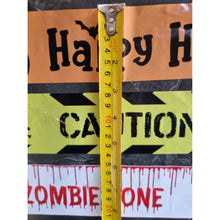 Load image into Gallery viewer, 3 Pack Fright Tape Happy Halloween Caution Do Not Enter Zombie Zone Keep Out 3 Metre Length