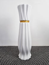 Load image into Gallery viewer, Large White Ceramic Floor Standing Vase With Gold Stripe 60cm Home Decor