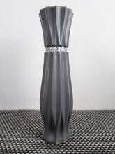 Load image into Gallery viewer, Large Grey Ceramic Floor Standing Vase With Stripe 60cm Home Decor