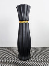 Load image into Gallery viewer, Large Black Ceramic Floor Standing Vase With Gold Stripe 60cm Home Decor