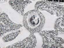 Load image into Gallery viewer, Large White Ceramic Floor Vase With Silver Glitter Diamante Detail 60cm Home Decor