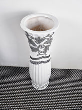Load image into Gallery viewer, Large White Ceramic Floor Vase With Silver Glitter Diamante Detail 60cm Home Decor