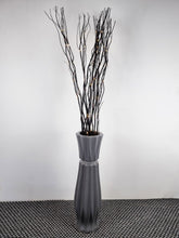 Load image into Gallery viewer, Large Grey Ceramic Floor Standing Vase With Stripe 60cm Home Decor
