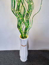 Load image into Gallery viewer, Large White Ceramic Floor Standing Vase With Gold Stripe 60cm Home Decor