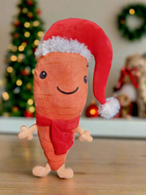 Load image into Gallery viewer, Medium Christmas Carrot Plush Toy Festive Gift 42cm