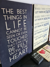 Load image into Gallery viewer, Wooden Home Gift Sign With Special Message, The Best Things In Life 60x40cm