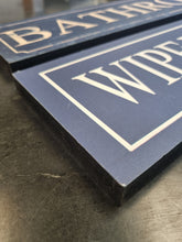 Load image into Gallery viewer, Large Blue Wipe Your Paws Home Interior Sign Laminated Decor Wall Art 50x12 cm