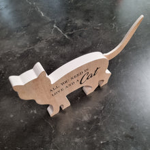 Load image into Gallery viewer, All You Need Is Love And A Cat Wooden Carved Ornament Home Decor Message Sign