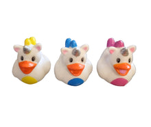 Load image into Gallery viewer, Unicorn Ducks, Set of 6 Rubber Unicorn Ducks in Bright Colours. 'Unicorn Ducks' from Ducks in Disguise