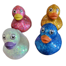 Load image into Gallery viewer, Mini Glitter Ducks Set Of 6 In Bright Colours Fun Party Bag Gifts Games Bath Time Toys