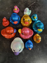Load image into Gallery viewer, Large Glitter Duck in Choice Of Bright Colours Fun Party Bag Gifts Games Bath Time Ducks Toys