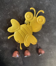 Load image into Gallery viewer, Let it Bee Garden Wind Chime - Very Cute Yellow and Black Bee Metal Wind Chime