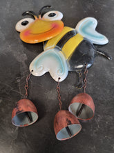 Load image into Gallery viewer, Let it Bee Garden Wind Chime - Very Cute Yellow and Black Bee Metal Wind Chime