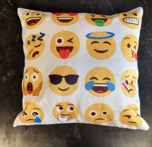 Load image into Gallery viewer, Satin Soft Touch Emoji Cushion Square 17" Best Quality Smiley Face Cushions with Polyester inner