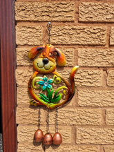 Load image into Gallery viewer, Dog Wind Chime In Bright Colours Very Cute Metal Smiling Pet Garden Windchime