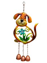 Load image into Gallery viewer, Dog Wind Chime In Bright Colours Very Cute Metal Smiling Pet Garden Windchime
