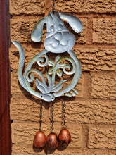 Load image into Gallery viewer, Dog Wind Chime In Bright Colours Very Cute Metal Smiling Pet Garden Windchime