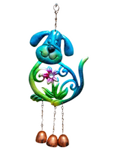 Load image into Gallery viewer, Dog Wind Chime In Bright Colours Very Cute Metal Smiling Pet Garden Windchime
