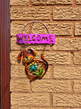 Load image into Gallery viewer, Dog Welcome Garden Sign Bright Colour and Sparkle Detail Hanging Indoor Outdoor Plaque