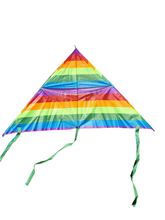Load image into Gallery viewer, Multi Coloured Rainbow Kite Kids Adults Small Delta Vulcan Outdoor Flying Game Toy
