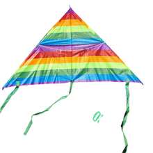 Load image into Gallery viewer, Multi Coloured Rainbow Kite Kids Adults Small Delta Vulcan Outdoor Flying Game Toy