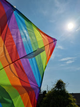 Load image into Gallery viewer, Multi Coloured Rainbow Kite Kids Adults Small Delta Vulcan Outdoor Flying Game Toy