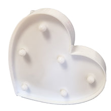 Load image into Gallery viewer, White Heart 17cm x 16cm Battery Operated LED Light
