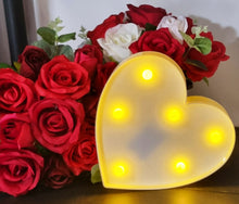 Load image into Gallery viewer, White Heart 17cm x 16cm Battery Operated LED Light
