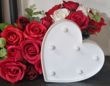 Load image into Gallery viewer, White Heart 17cm x 16cm Battery Operated LED Light