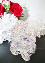 Load image into Gallery viewer, Iridescent Shimmer Pram or Buggy Baby Carriage Hanging Christmas Decoration Magical Fairy Tale Themed Xmas Tree Pendant