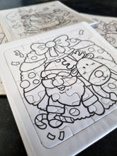 Load image into Gallery viewer, Colour Your Own Christmas Jigsaw Puzzles Craft Fun Xmas Activity 4 Pieces