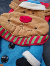 Load image into Gallery viewer, Plush Reindeer Christmas Stocking with Dangly Feet, Large Felt Xmas Decoration 60cm
