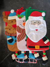 Load image into Gallery viewer, Plush Santa Christmas Stocking with Dangly Feet, Large Felt Xmas Decoration 60cm