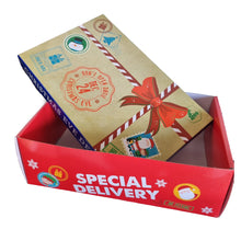 Load image into Gallery viewer, Christmas Eve Card Box With Special Delivery Message Fun Vibrant Xmas Gift Boxes