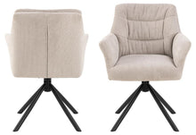 Load image into Gallery viewer, Alonso Caso Fabric Swivel Dining Chair With Armrests Pocket Springs And Metal Legs, Set Of 2
