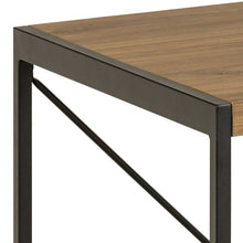 Load image into Gallery viewer, Wooden table with black metal frame on a white background
