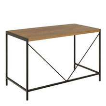 Load image into Gallery viewer, Wooden table with black metal frame on a white background