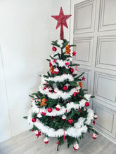 Load image into Gallery viewer, Pack Of 10 Star Christmas Hanging Baubles Tree Trims In Choice Of Gold, Silver, Or Red