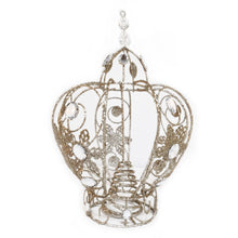 Load image into Gallery viewer, Crown Christmas Tree Topper Decoration, Champagne Gold Metal Diamante 30x20cm