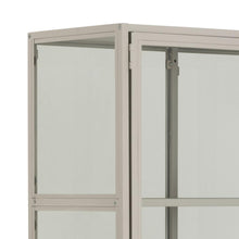Load image into Gallery viewer, Seaford Grey Display Cabinet With 2 Glass Doors, 4 Shelves And A Solid Metal Frame Tall 77x35x186cm