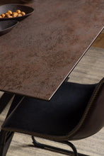 Load image into Gallery viewer, Heaven Rectangle Ceramic Dining Table In Brown With Solid Metal Base 160x90cm