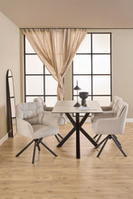 Load image into Gallery viewer, Heaven Rectangle Dining Table 135cm In Grey Ceramic With Metal Base