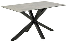 Load image into Gallery viewer, Heaven Rectangle Dining Table 135cm In Grey Ceramic With Metal Base