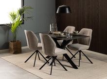 Load image into Gallery viewer, Heaven Rectangle Dining Table 135cm In Black Ceramic With Metal Base